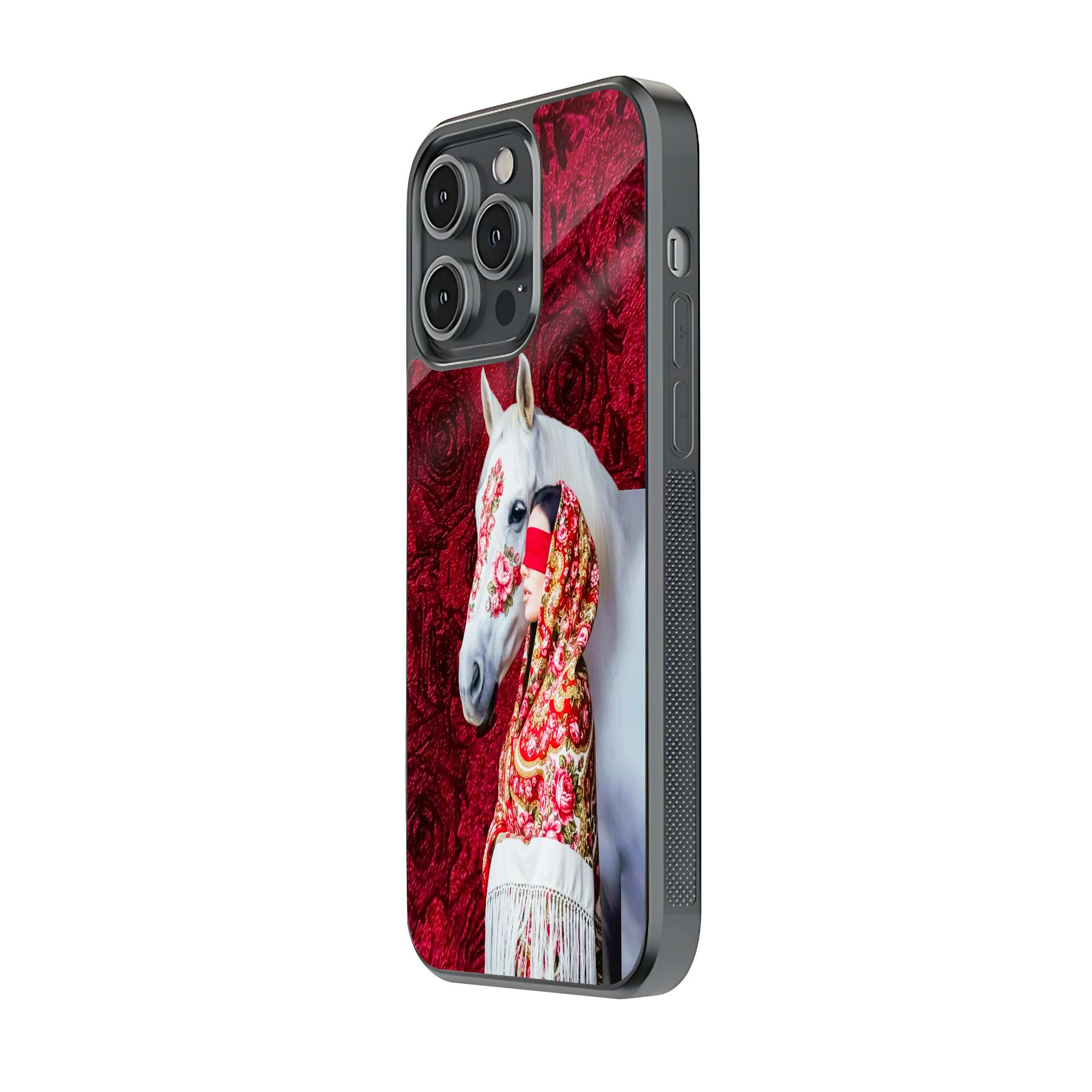 Royal White Horse Persian Red Art Premium Phone Case
