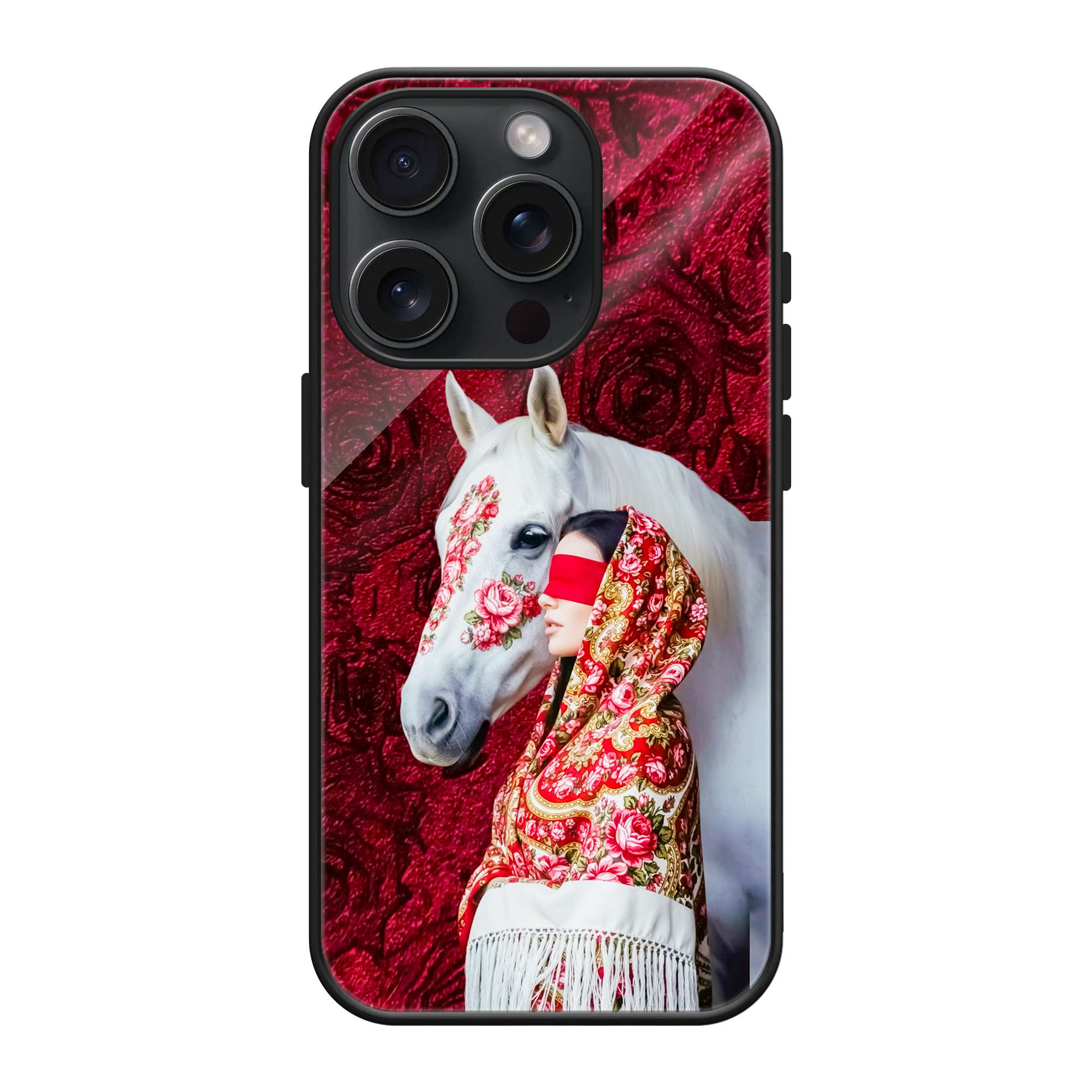 Royal White Horse Persian Red Art Premium Phone Case
