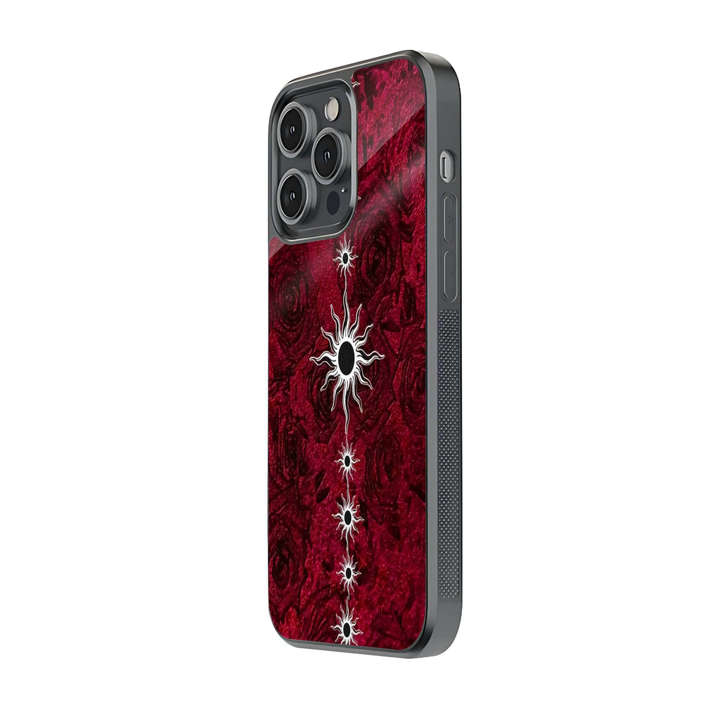 Crimson Sunburst Mandala Persian Art Phone Case