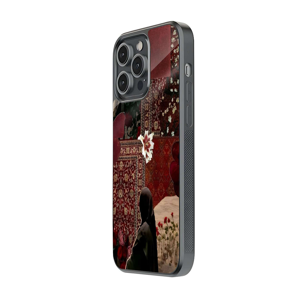 Red Persian Patchwork Silhouette Art Aesthetic Phone Case
