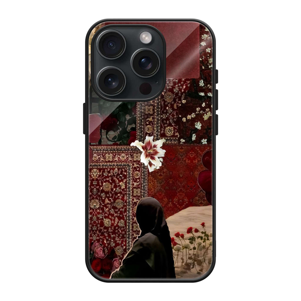 Red Persian Patchwork Silhouette Art Aesthetic Phone Case
