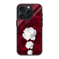 White Blossom on Deep Red Persian Texture Premium Phone Case