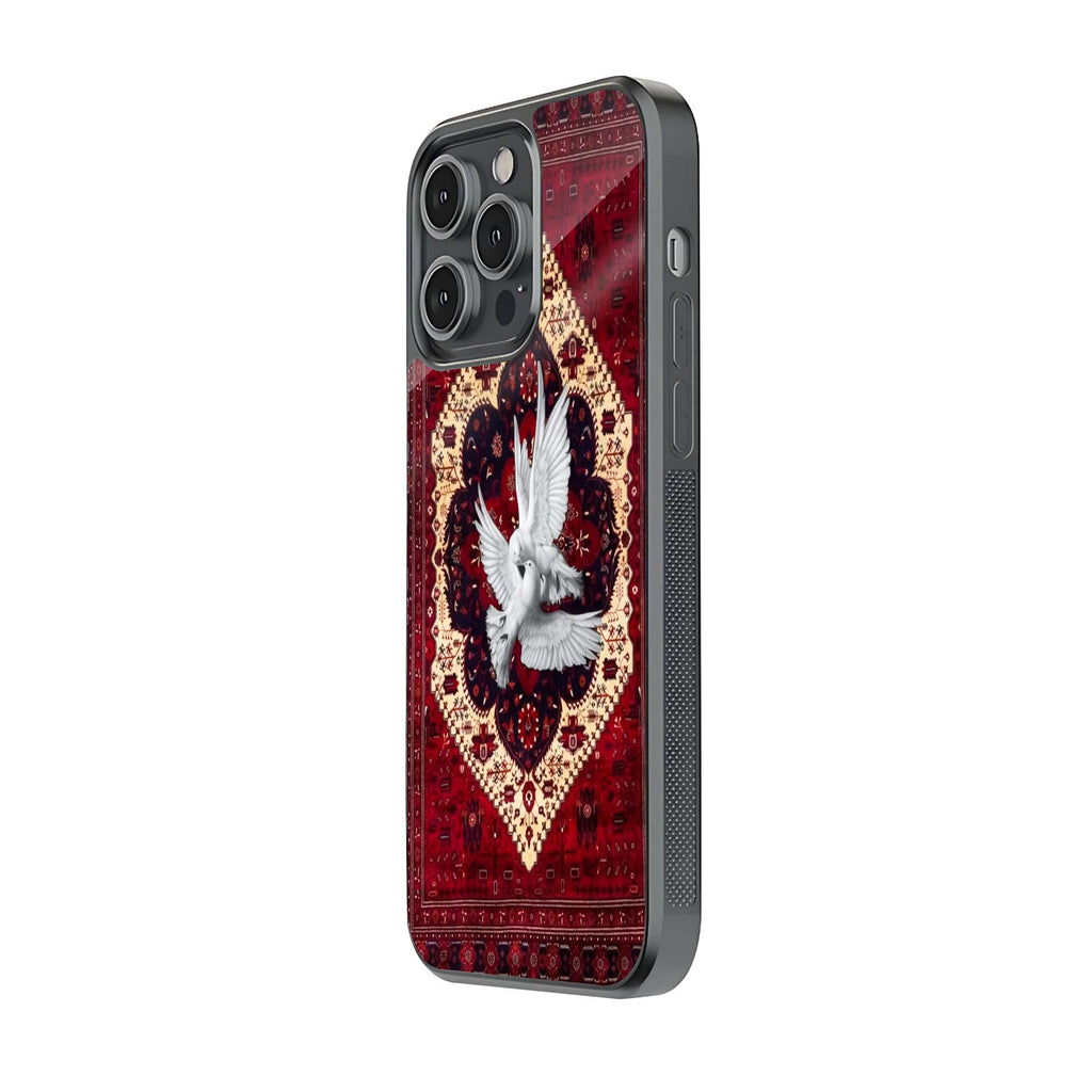 White Dove Mandala Red Persian Art Premium Phone Case