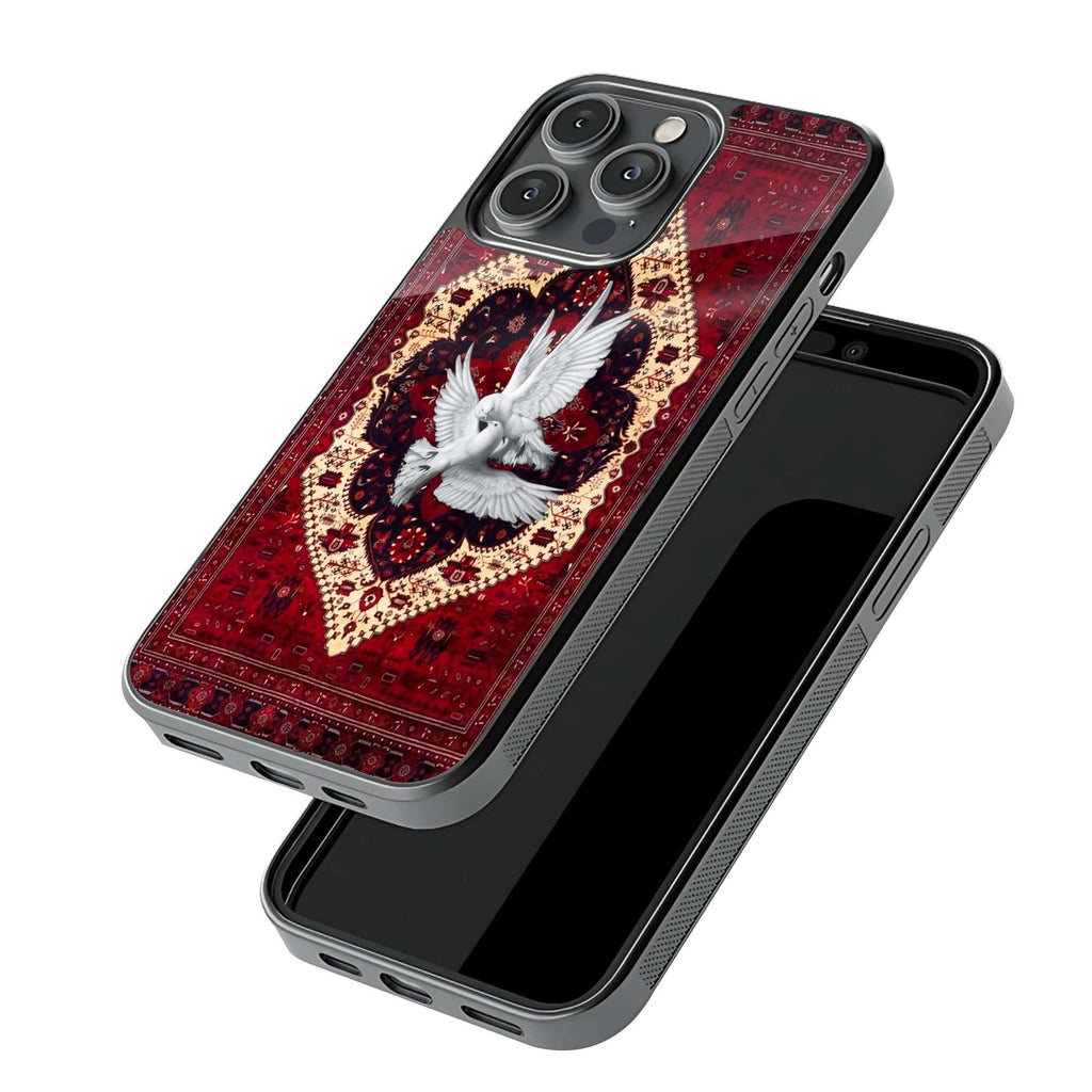White Dove Mandala Red Persian Art Premium Phone Case