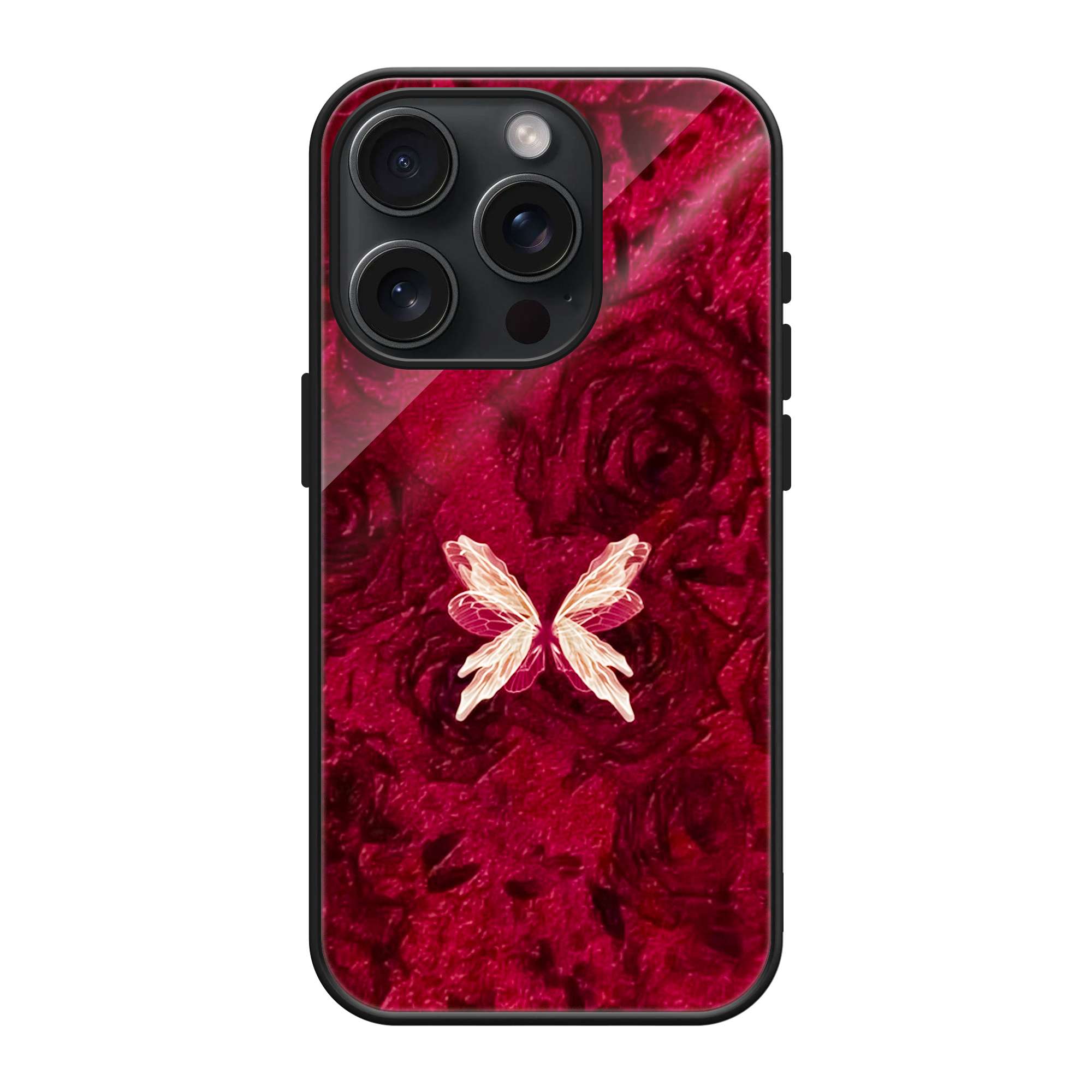 White Floral Motif on Red Velvet Persian Art Phone Case