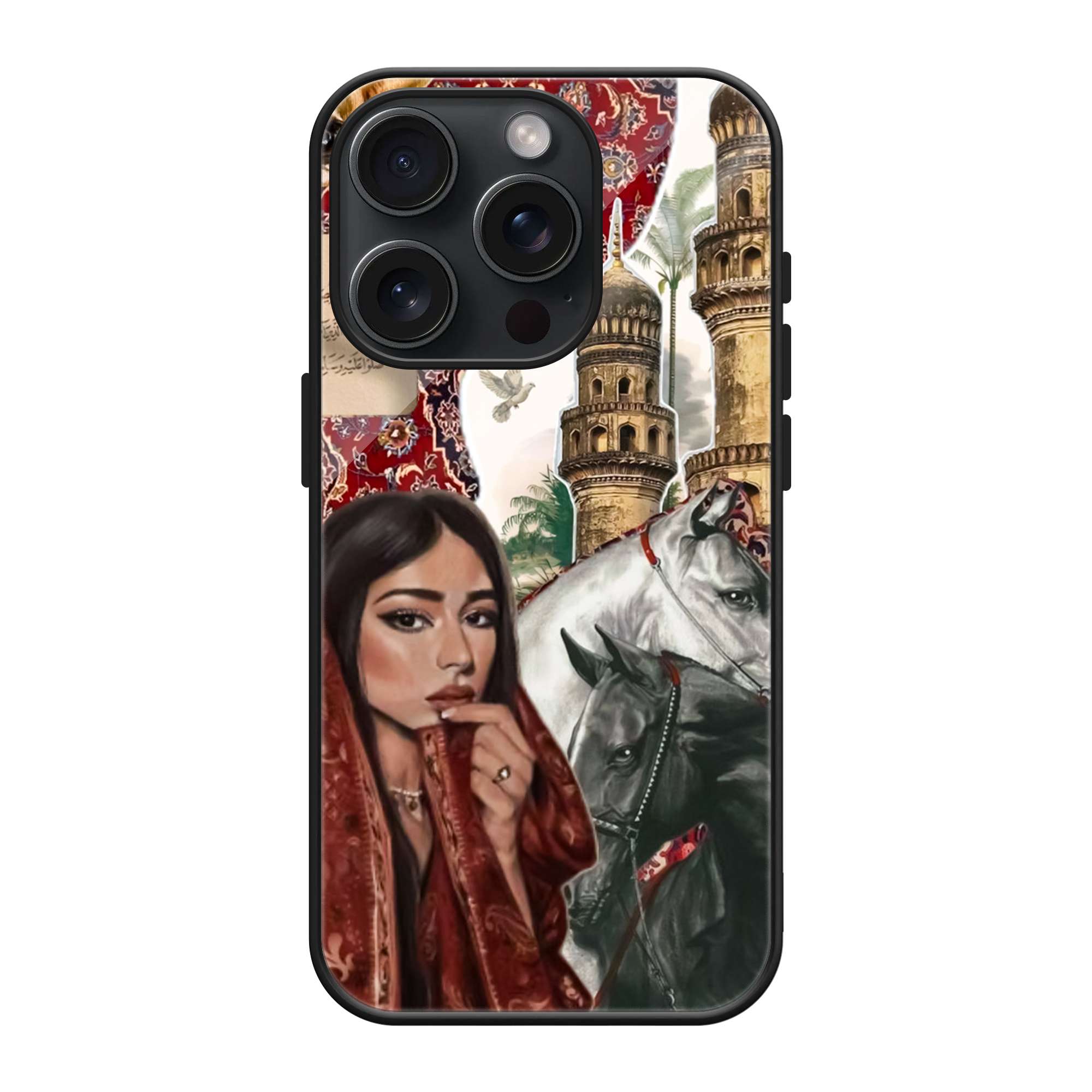 Persian Woman & White Horse Artistic Heritage Phone Case