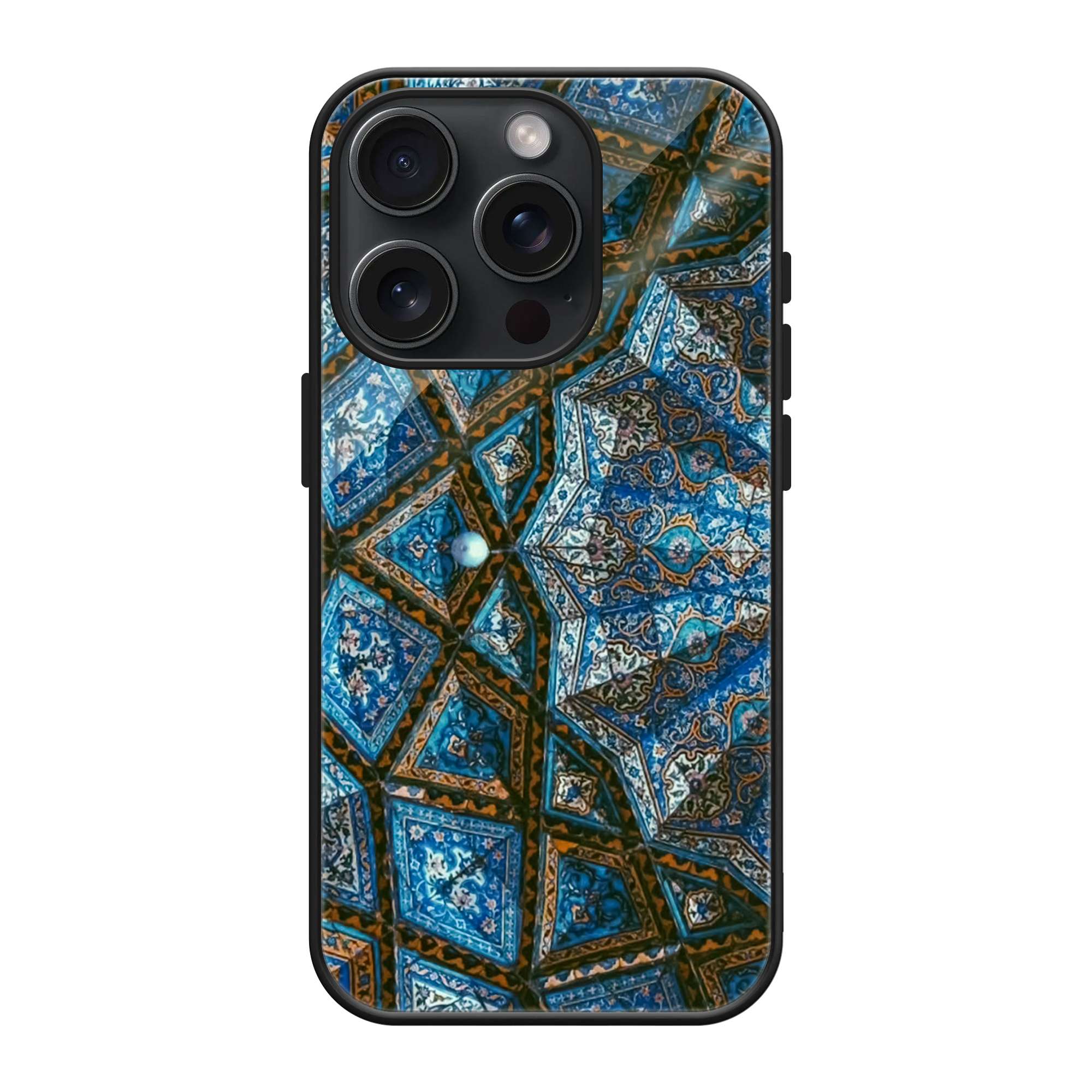Blue Geometric Persian Tile Pattern Premium Phone Case