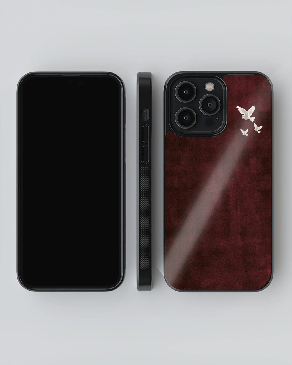 Persian Crimson Dove Minimal Designer Phone Case – Premium Matte Back Cover