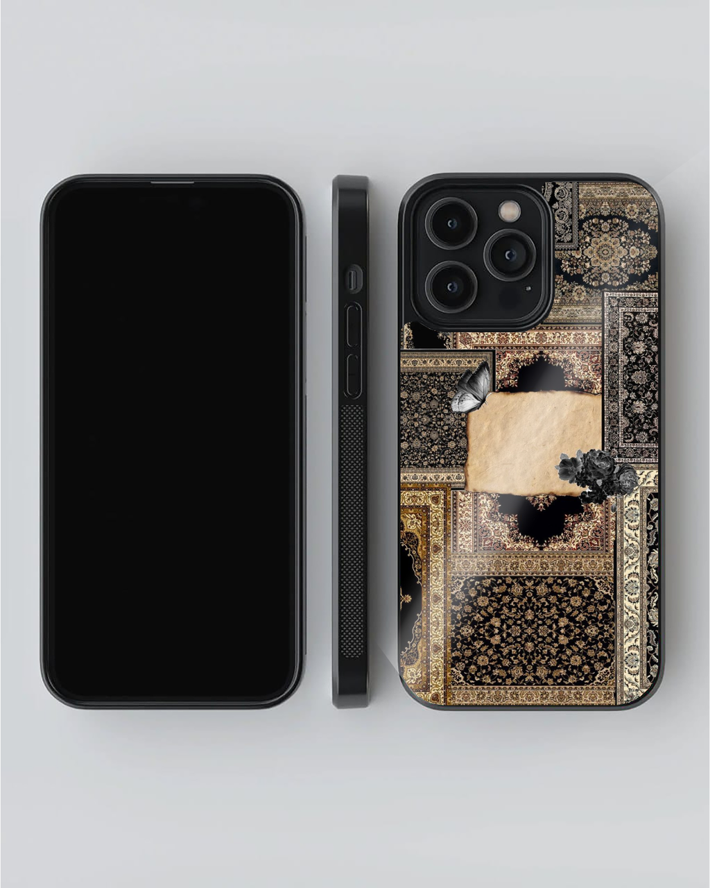 Vintage Persian Rug Collage Premium Protective Phone Case with Antique Paper Accent