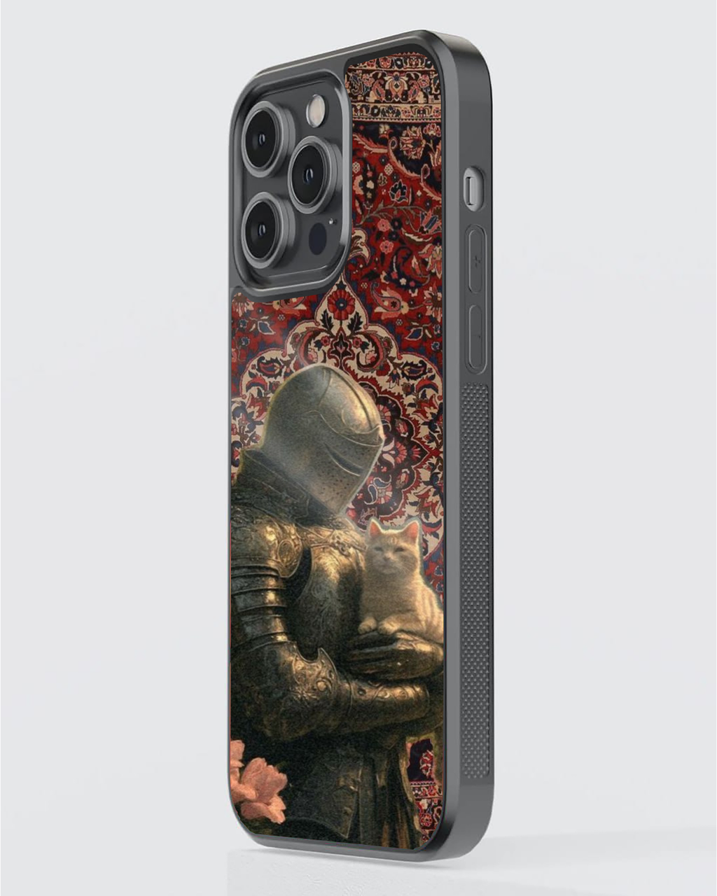 Persian Royal Knight & Cat Art Designer Phone Case – Premium Sublimation Back Cover