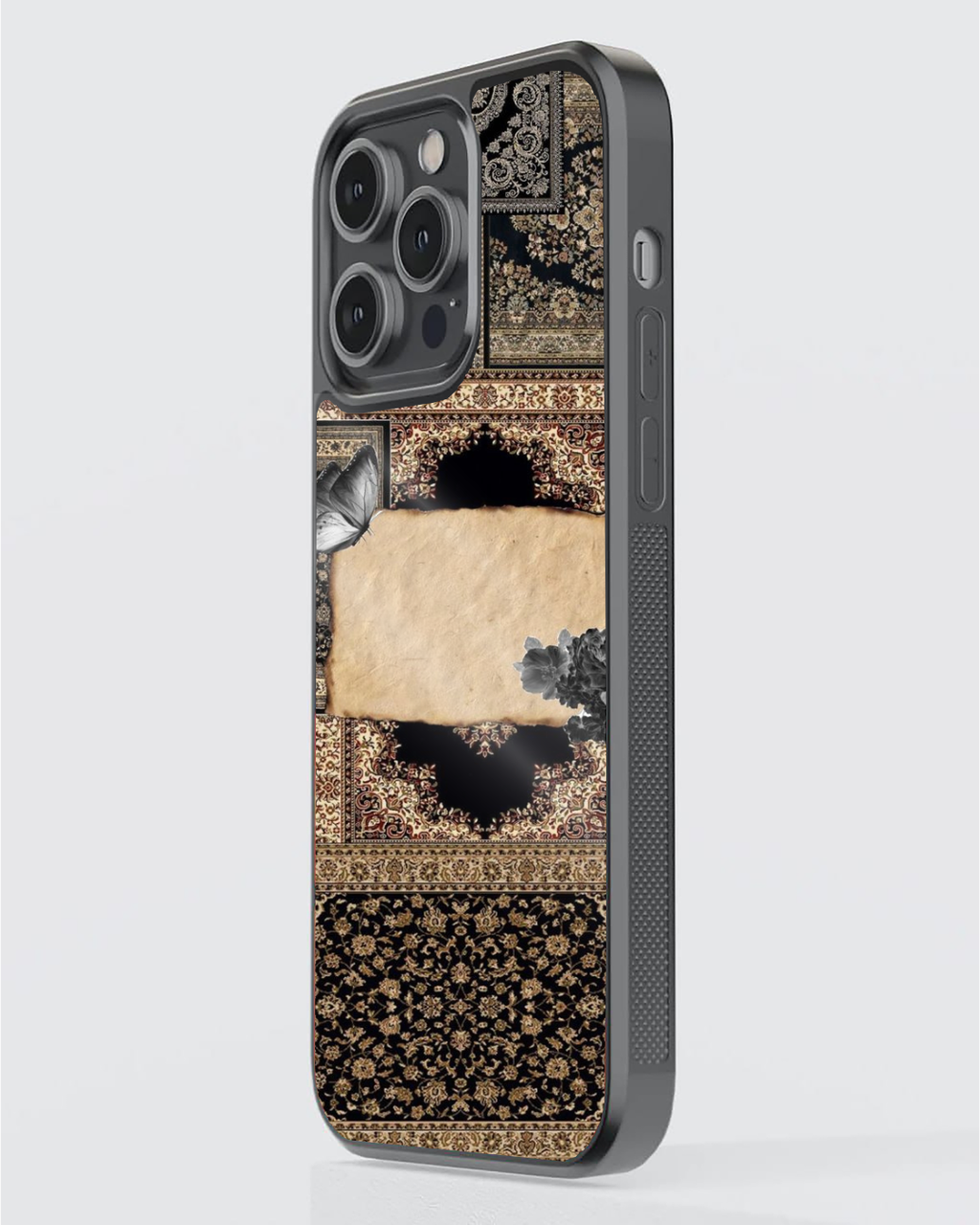 Vintage Persian Rug Collage Premium Protective Phone Case with Antique Paper Accent