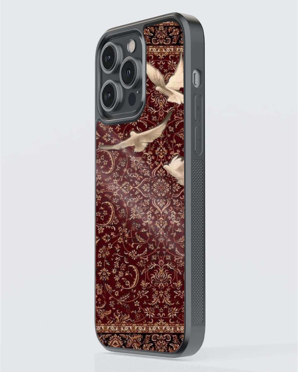 Persian Red Carpet Doves Designer Phone Case – Premium Sublimation Back Cover