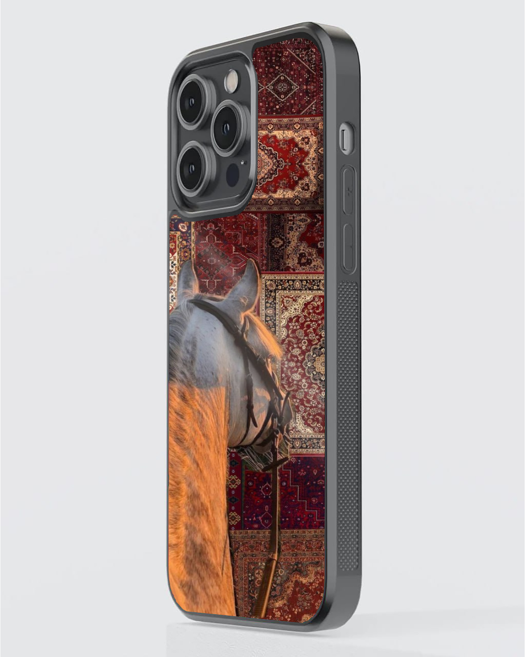 Royal White Horse Persian Carpet Aesthetic iPhone Case – Premium Luxury Protective Cover