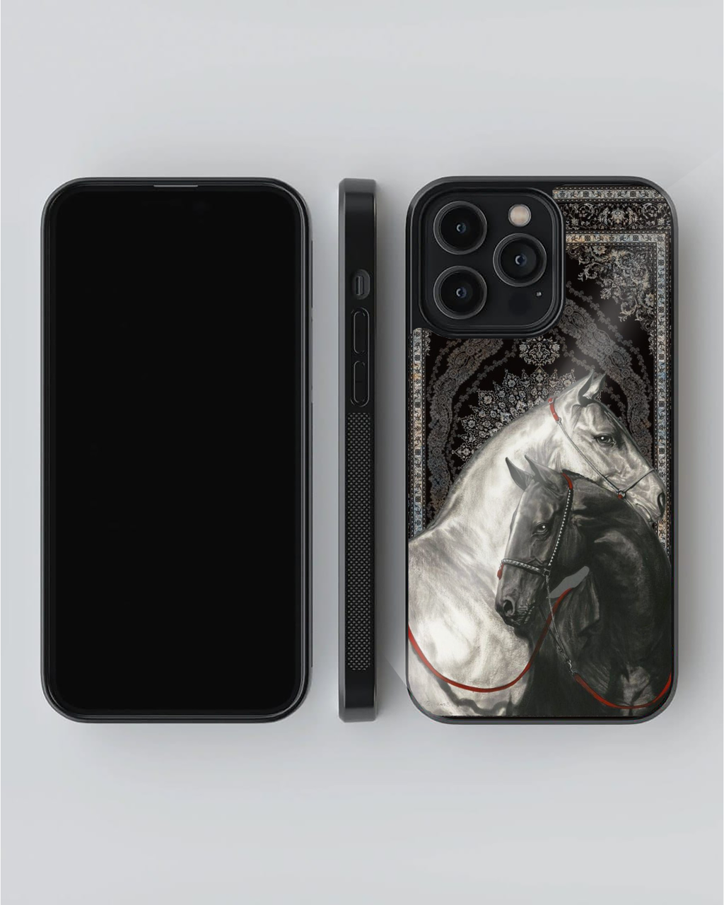 Persian Black Royal Horse Art Designer Phone Case – Premium Sublimation Back Cover