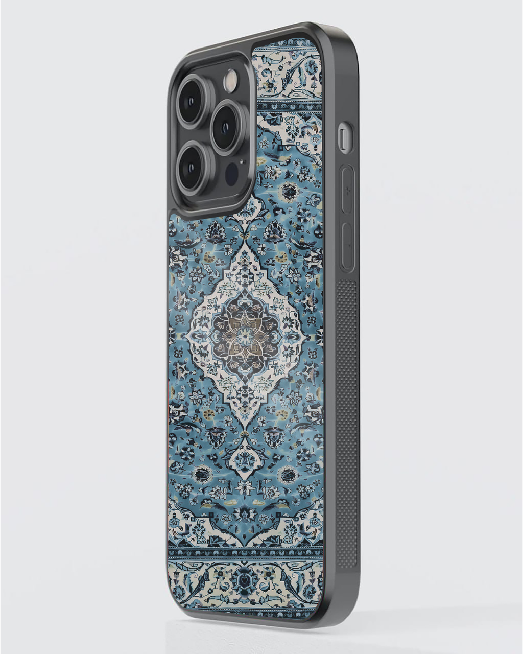 Persian Blue Medallion Carpet Phone Case – Vintage Nain Rug Pattern | Boho Aesthetic Cover
