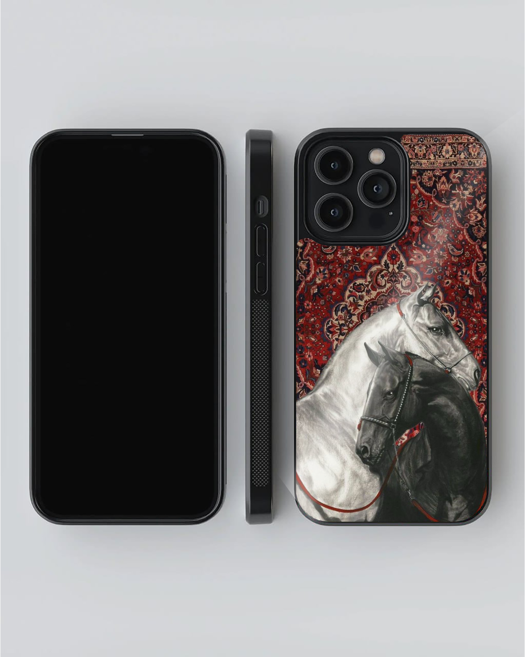 Persian Royal Horses Designer Phone Case – Luxury Heritage Back Cover
