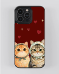 Twin Hearts Cats – Cozy Love iPhone Case