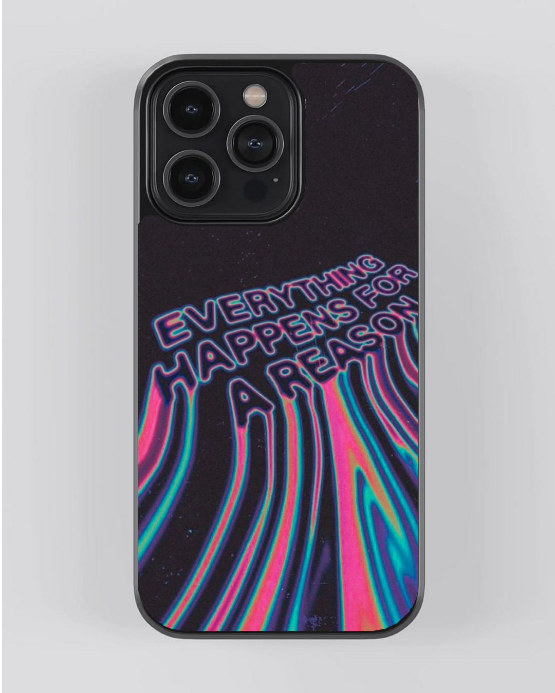Everything Happens for a Reason – Glitch Quote iPhone Case