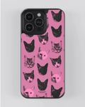 Pink Static Cats – Playful Chaos iPhone Case