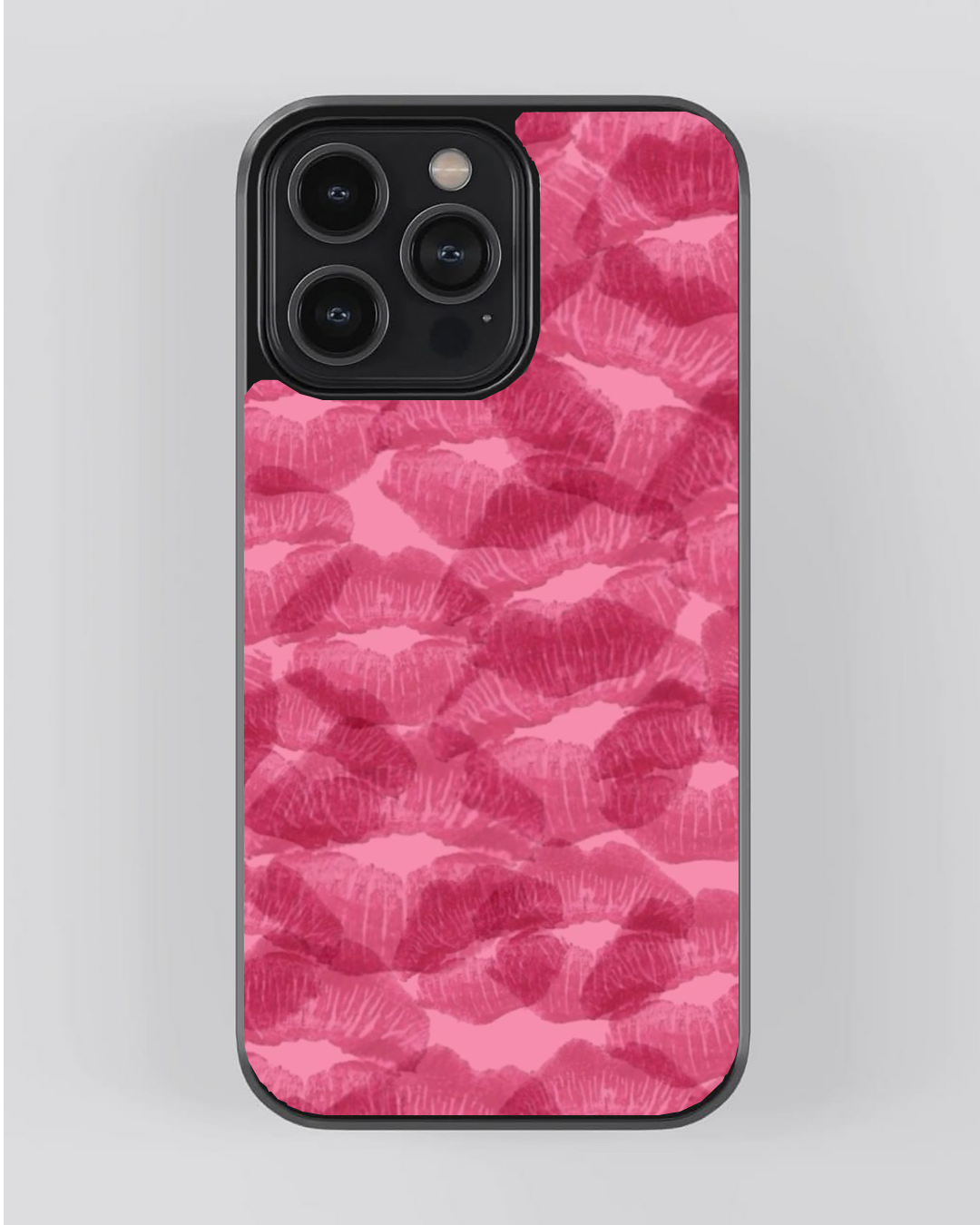 Kiss Repeat – Pink Lip Pattern iPhone Case