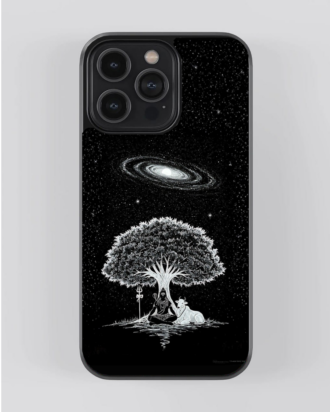 Cosmic Stillness – Shiva Under the Tree iPhone Case