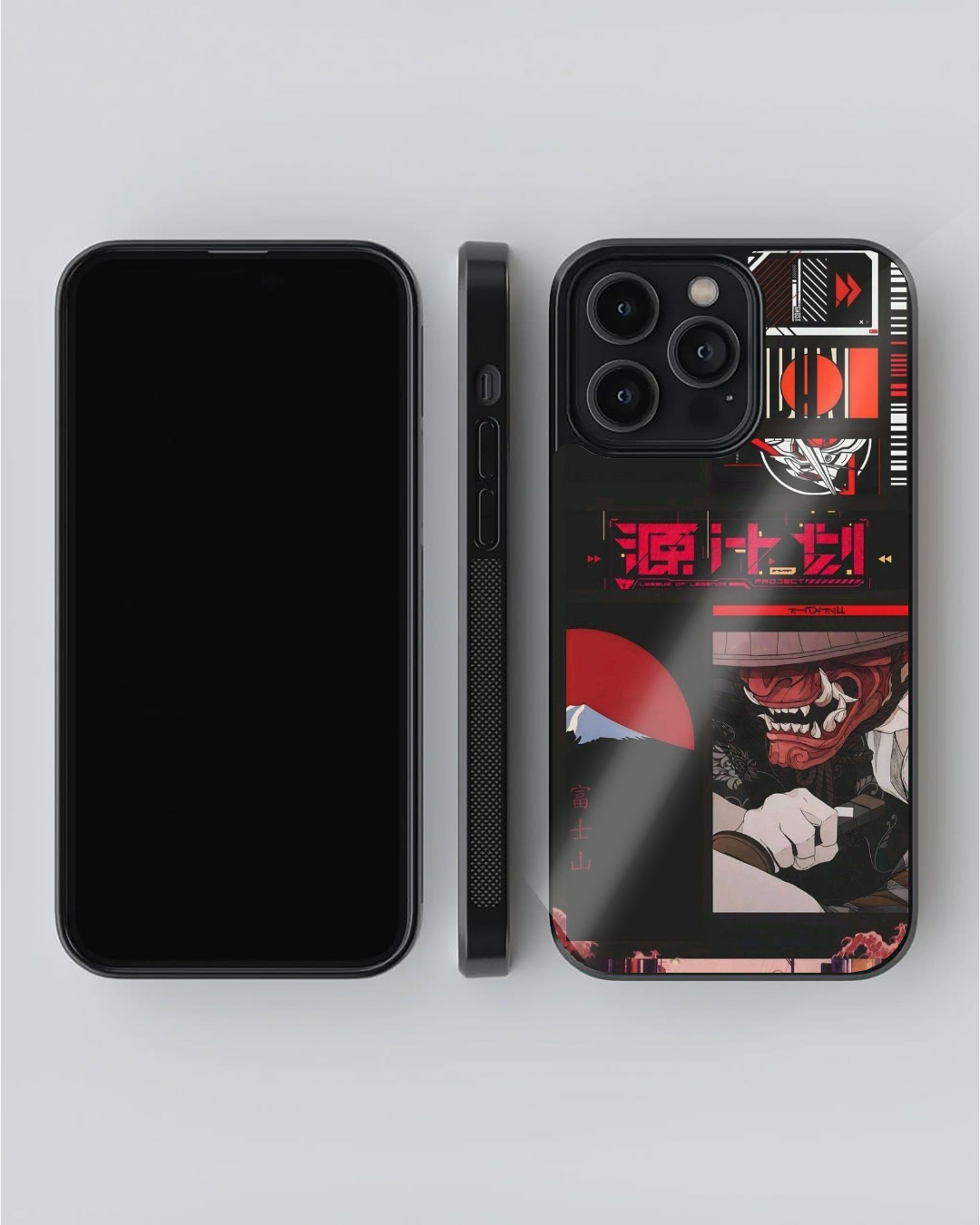 Cyber Oni Samurai Tech Glossy iPhone Case