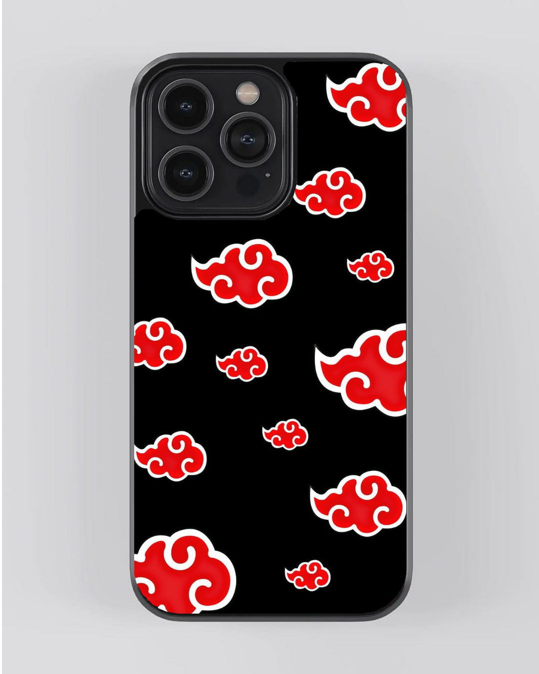 Akatsuki Red Cloud Pattern Glossy iPhone Case