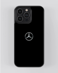 Luxury Black Matte Car Logo Phone Case – Premium Glossy Emblem Shockproof Back Cover for iPhone Models