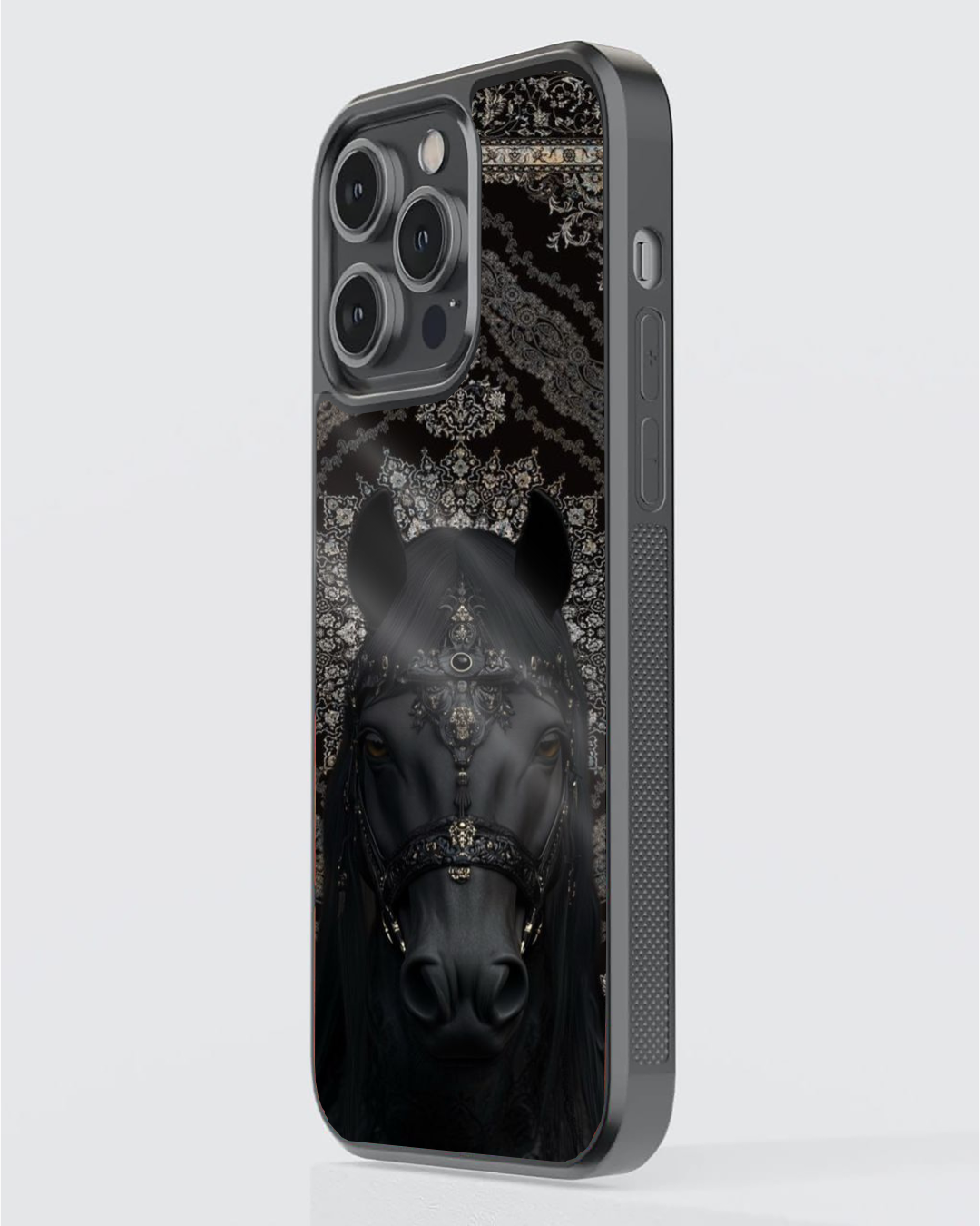 Black Royal Horse Art Premium Matte Phone Case – Luxury Gothic Aesthetic Cover