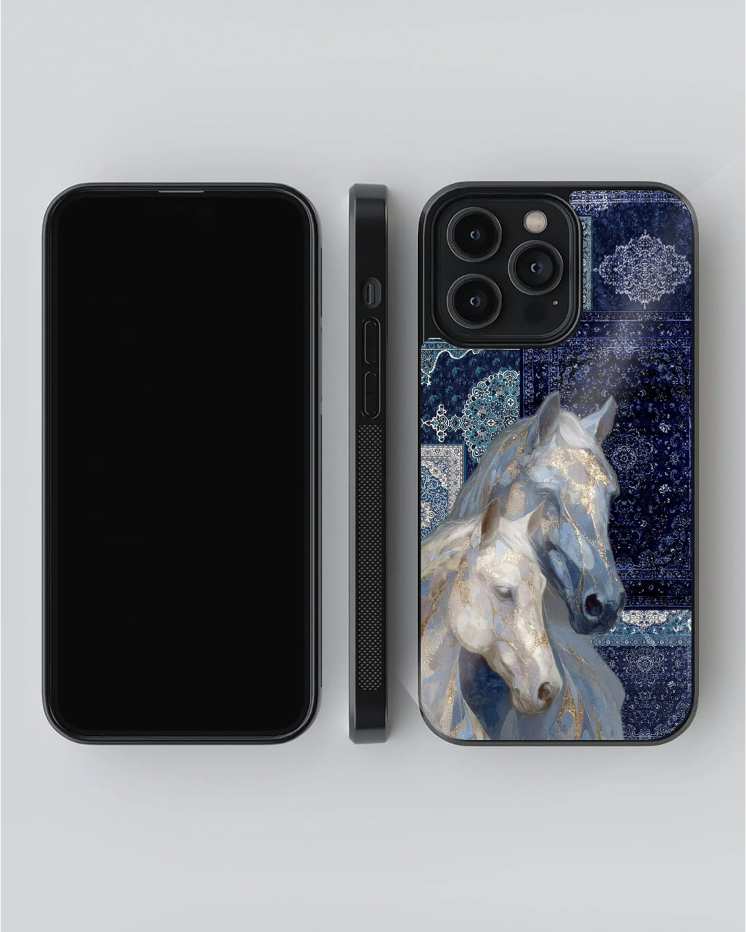Persian Blue Royal Horse Art Designer Phone Case – Premium Sublimation Back Cover