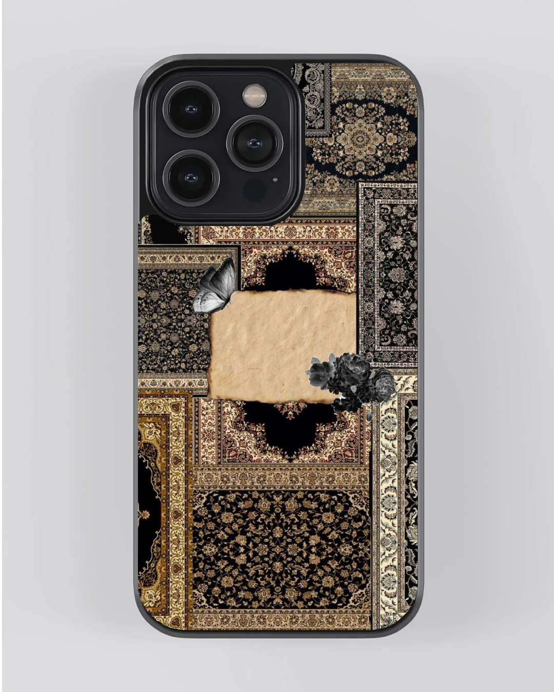 Vintage Persian Rug Collage Premium Protective Phone Case with Antique Paper Accent