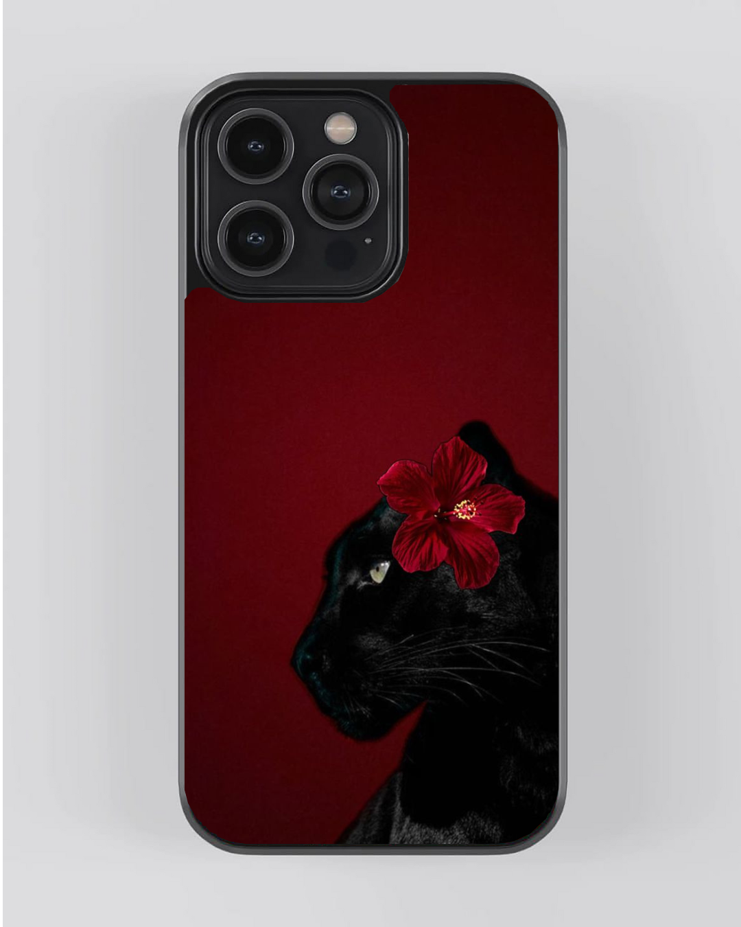 Aesthetic Collection – Midnight Panther Bloom iPhone Case