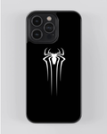 Superhero Collection – White Spider Emblem Minimal Black iPhone Case