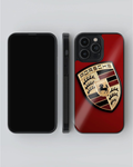 Luxury Crest Red Gloss Phone Case – Premium Sports Car Emblem Edition Cover